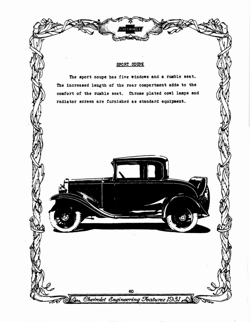 1931 Chevrolet Engineering Features Page 1